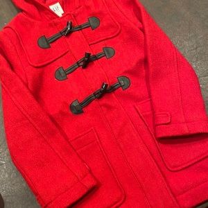 Girls red toggle coat